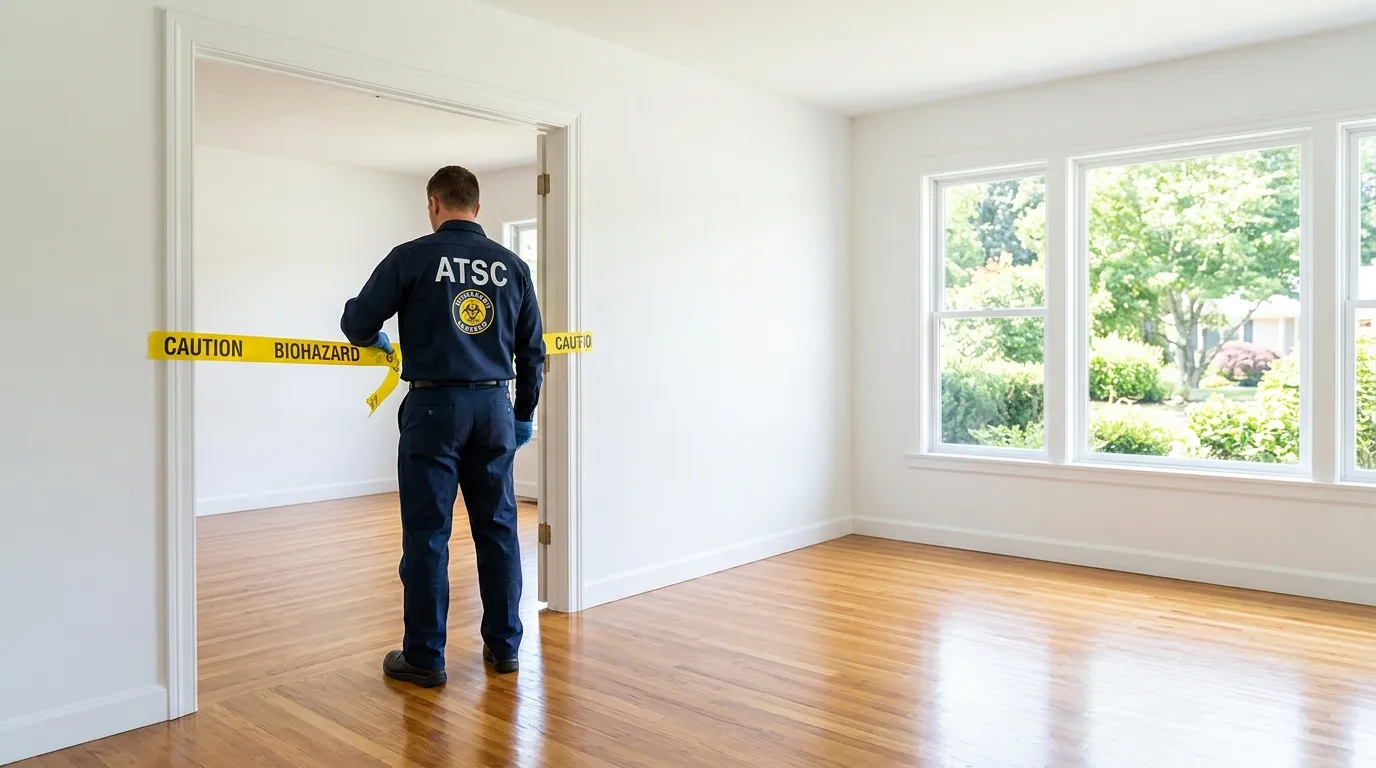 Certified biohazard cleanup crew performing Trauma Scene Cleanup in Lake Elsinore